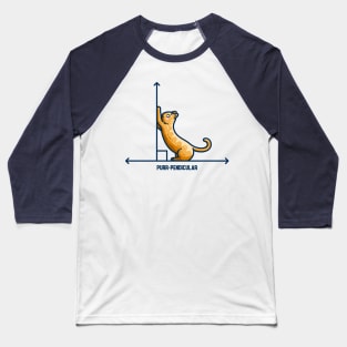 Purr-pendicular Kawaii Cute Cat Maths Baseball T-Shirt